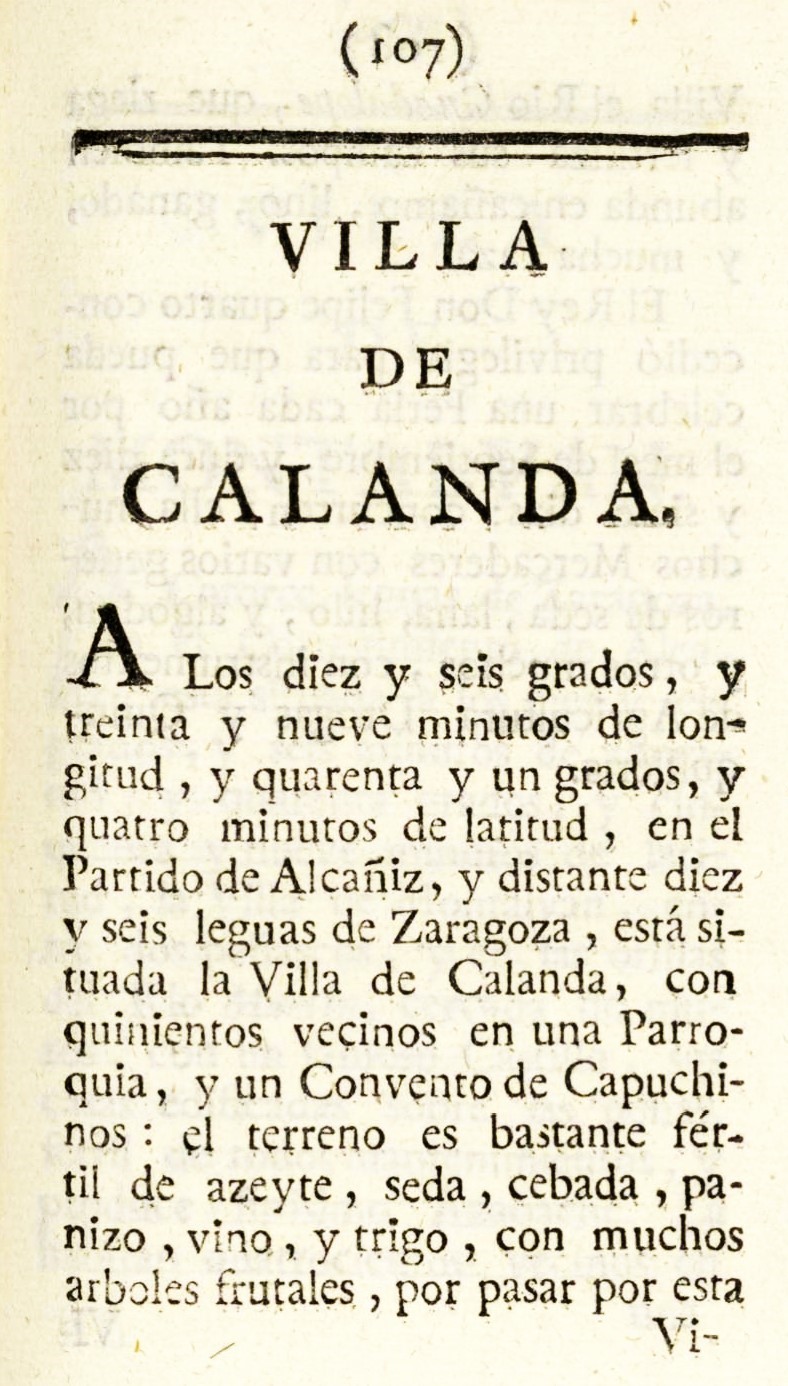 1779. Atlante Español, tomo 3, Aragón. 107