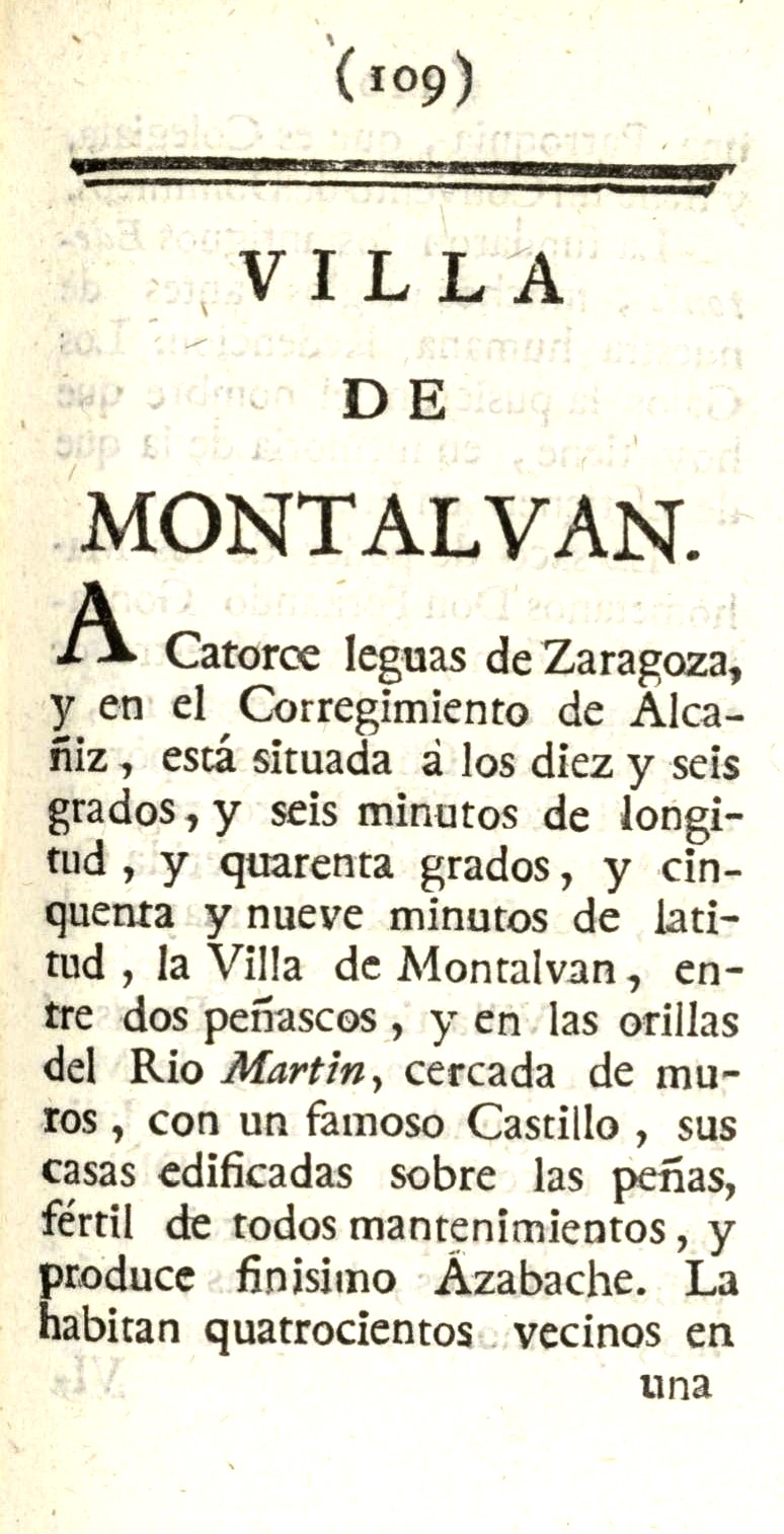 1779. Atlante Español, tomo 3, Aragón. 109