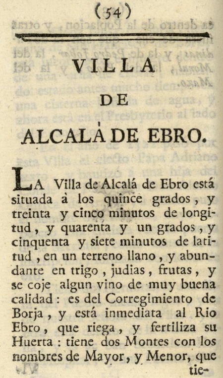 1779 Atlante Español, tomo 3, Aragón 54 1779. Atlante Español, tomo 3, Aragón. 54