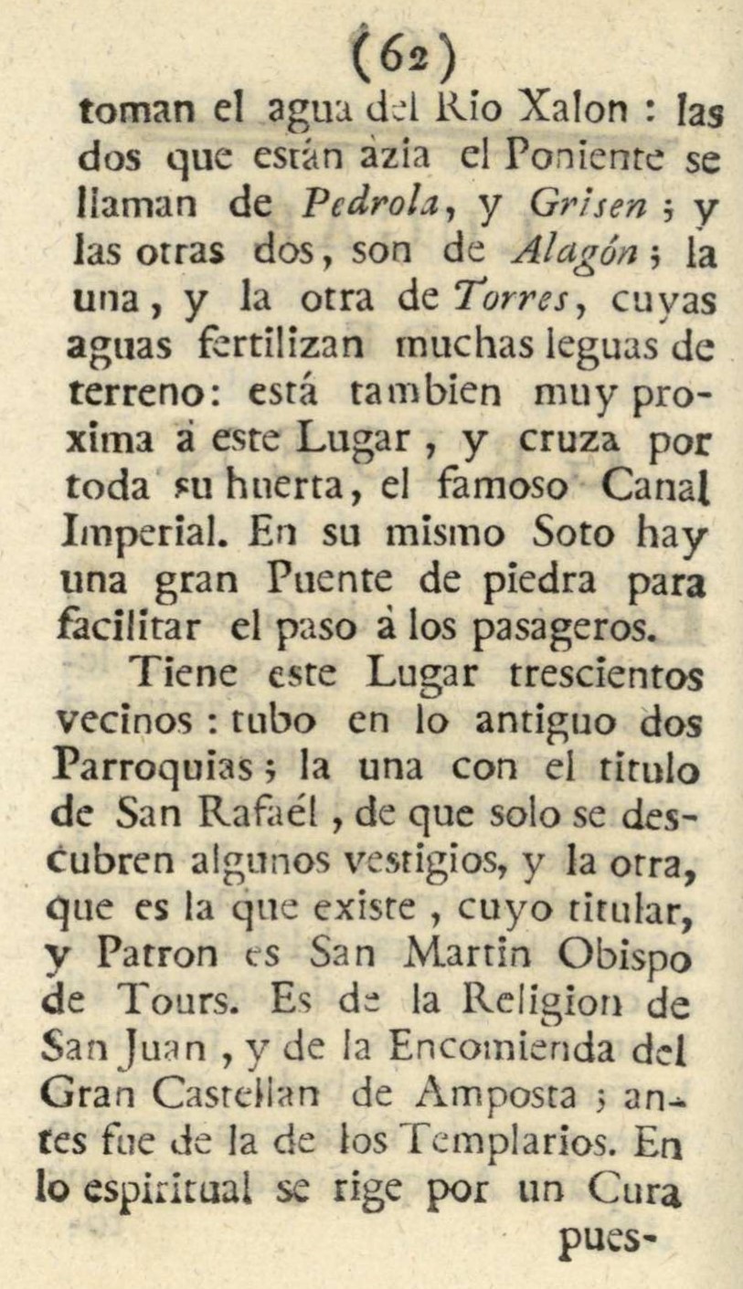 1779 Atlante Español, tomo 3, Aragón 62 1779. Atlante Español, tomo 3, Aragón. 62