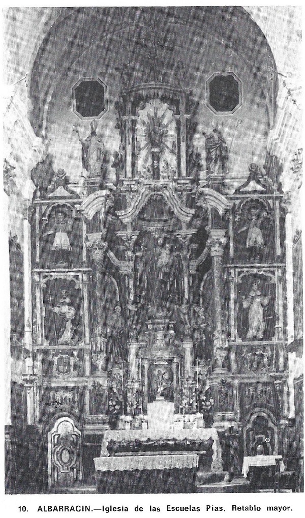 Albarracín. Iglesia de las Escuelas Pias. Retablo Mayor. Lámina 10