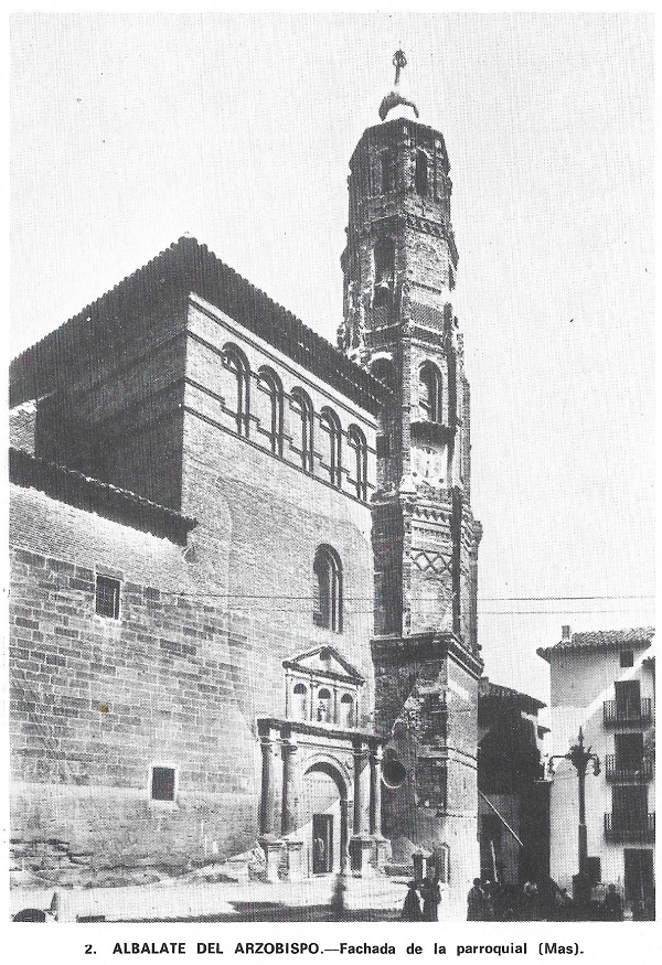 Albalate del Arzobispo. Fachada de la Parroquia. Lámina 2