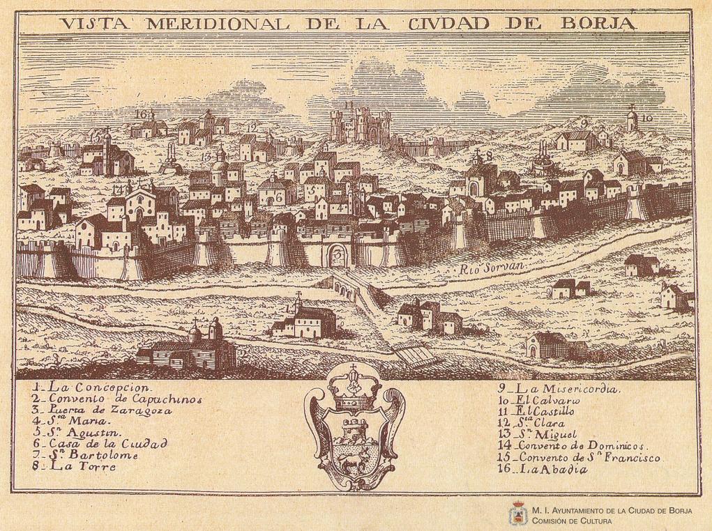 Vista meridional de la ciudad de Borja. (Zaragoza, Aragón).