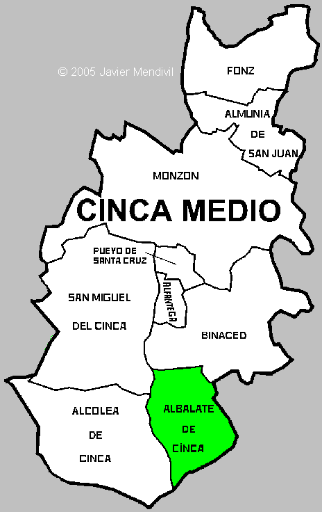 Acabanza monezipal Albalate de Cinca drento d'a redolada Cinca Medio