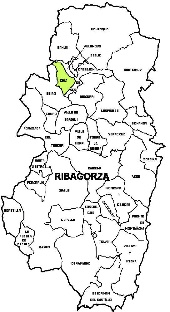 Municipi Chia dintre de comarca de La Ribagorza