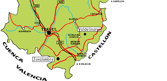 Situación pistas esqui en teruel