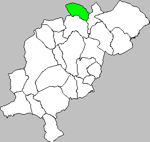 Mapa del municipio Gudar dentro de la Comarca Gudar-Javalambre