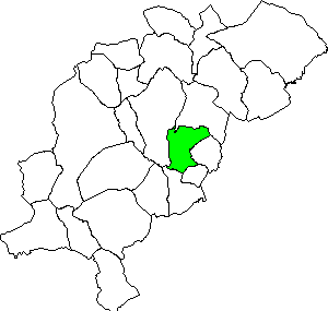 Mapa del municipio Rubielos de Mora situado dentro de la Comarca Gudar-Javalambre