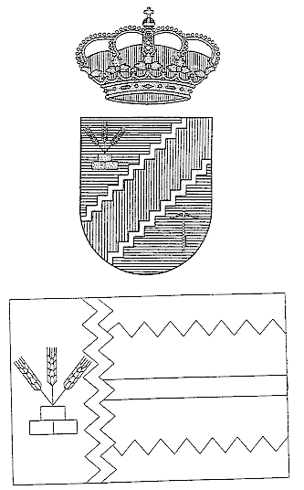 Bandera y escudo monezipal de Las Pedrosas