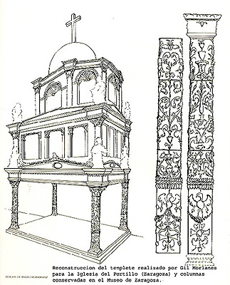Templete y columnas Iglesia del Portillo (Zaragoza)