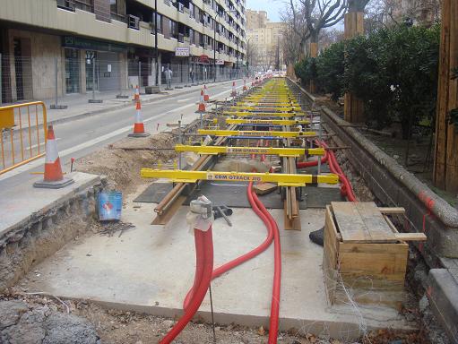 Obras del tranvía en Zaragoza el 31 de enero de 2010. 11
