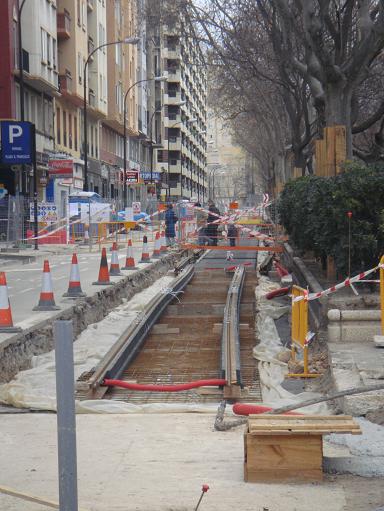 Obras del tranvía en Zaragoza el 31 de enero de 2010. 22