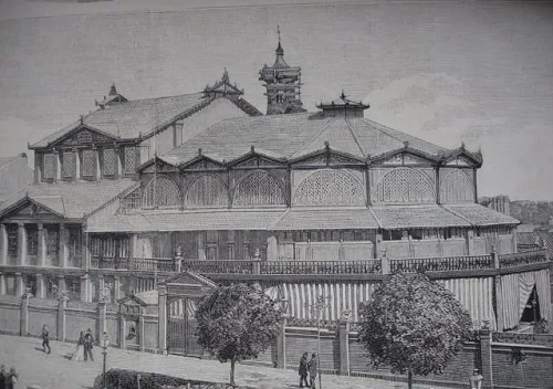 Ilustración del Teatro Pignatelli de Aaragoza, realizado por el arquitecto Felix Navarro. 1878