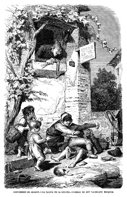 Costumbres de Aragon. La salida de la escuela.