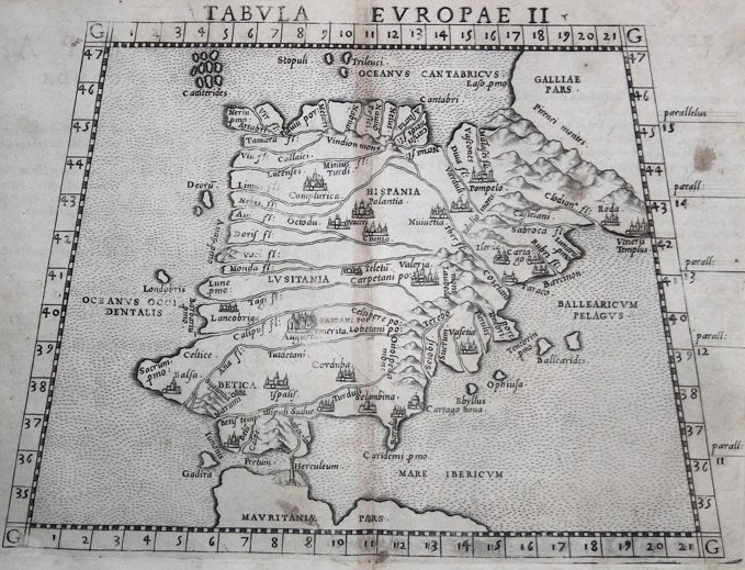 Mapa entero 1561 Espana ANTICA