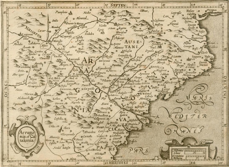 Mapa de Aragón del año 1609.