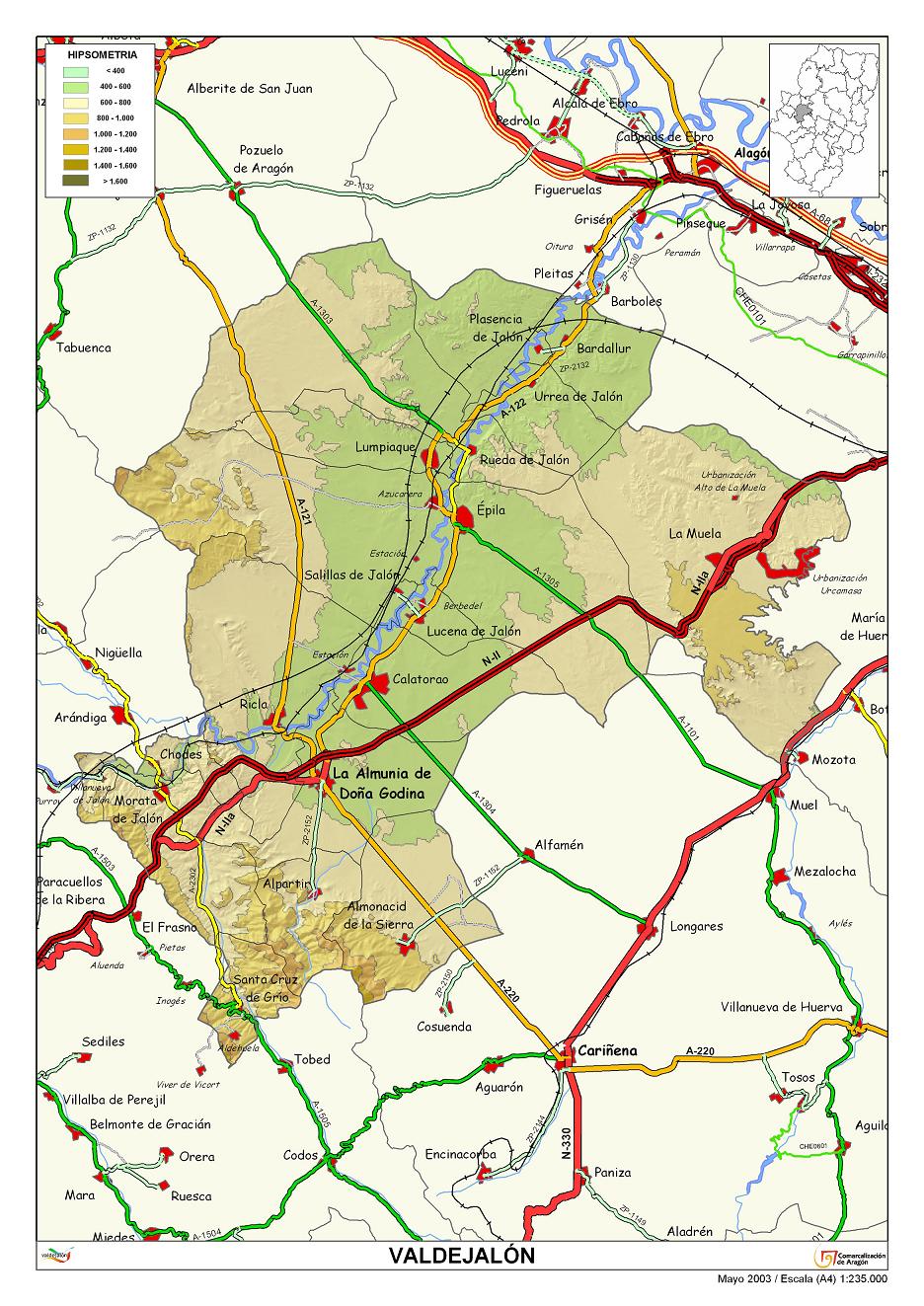 Mapa de Valdejalón.