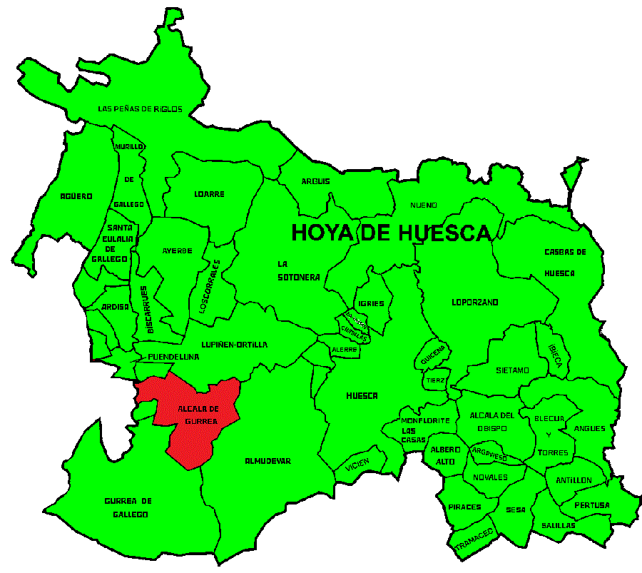 Municipios de La Comarca de Hoya de Huesca / Plana de Uesca