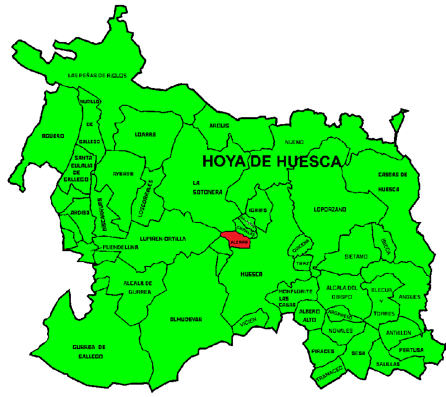 Municipios de La Comarca de Hoya de Huesca / Plana de Uesca
