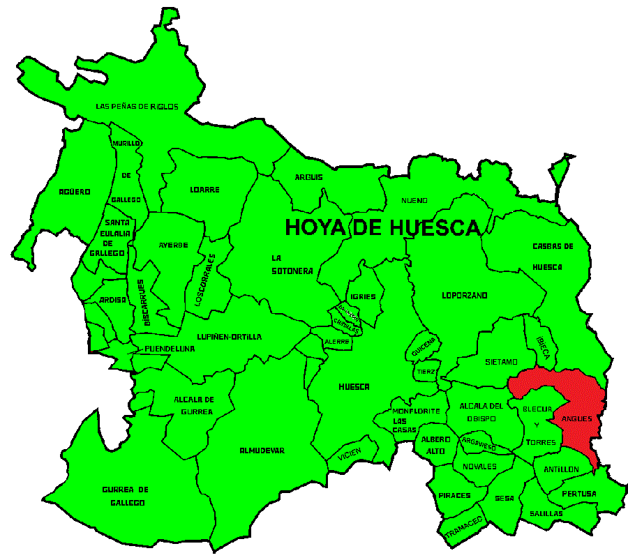 Municipios de La Comarca de Hoya de Huesca / Plana de Uesca