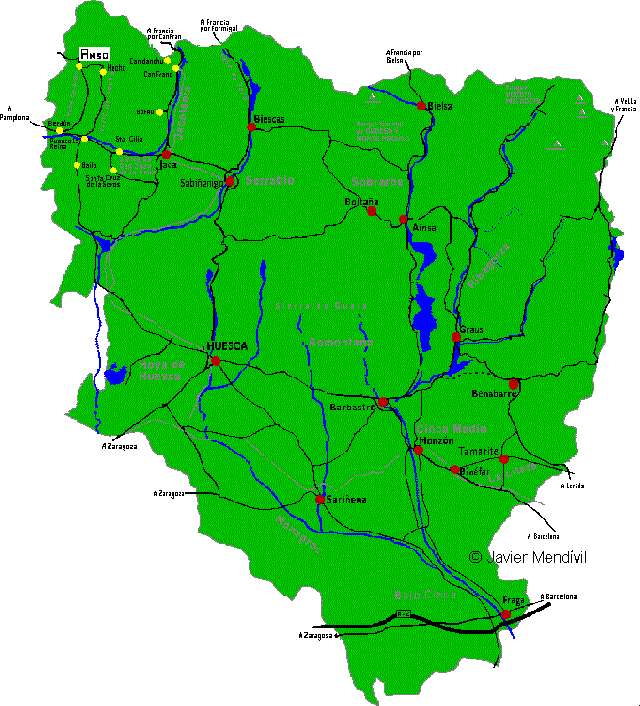 Situación del municipio Anso dentro de la provincia de Huesca