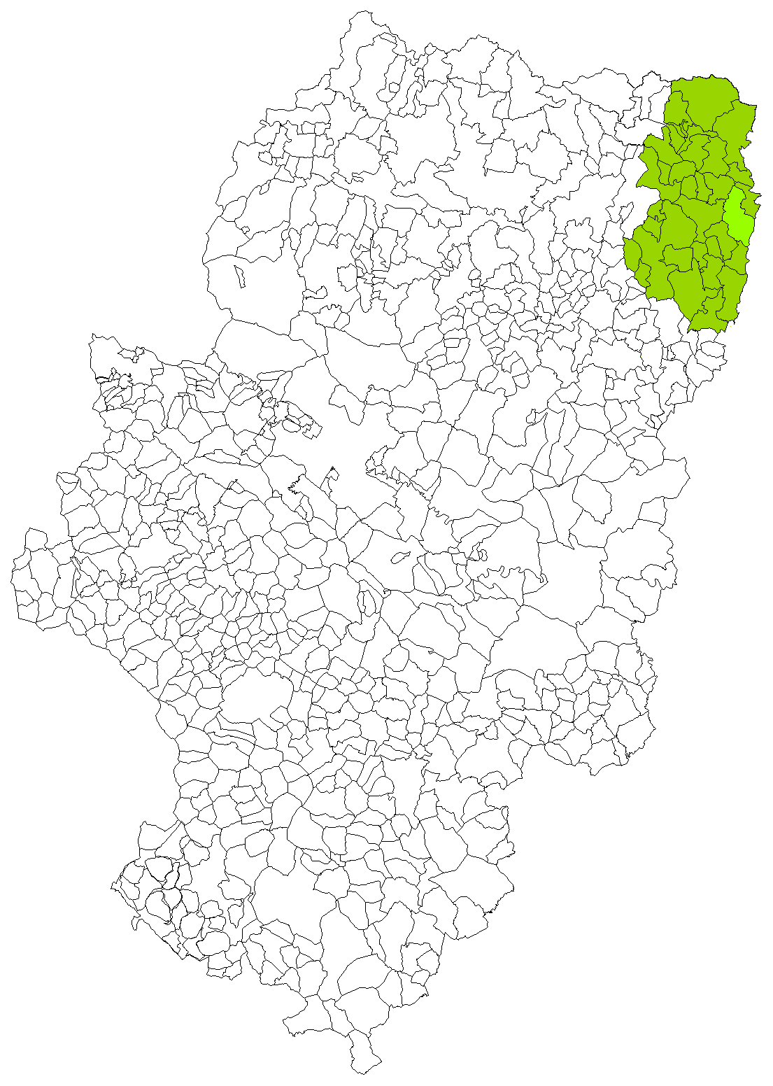 Extensión del Municipio de Aren dentro de la Comunidad Autónoma de Aragón