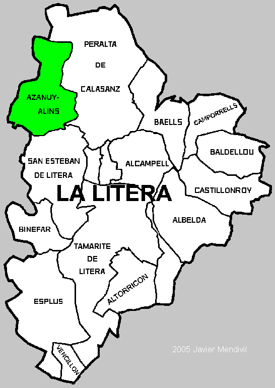 Municipio de Altorricón dentro de la Comarca de La Litera/ La Llitera