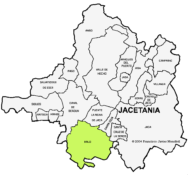 Municipio de Bailo dentro de la Comarca La Jacetania