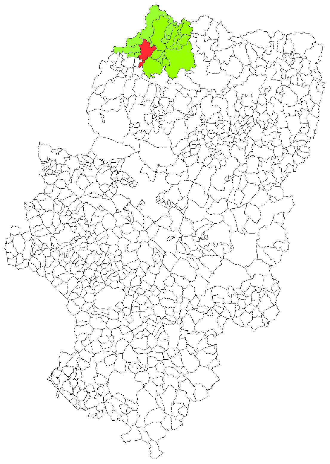 Extensión del Municipio de Canal de Berdun dentro de la Comunidad Autónoma de Aragón