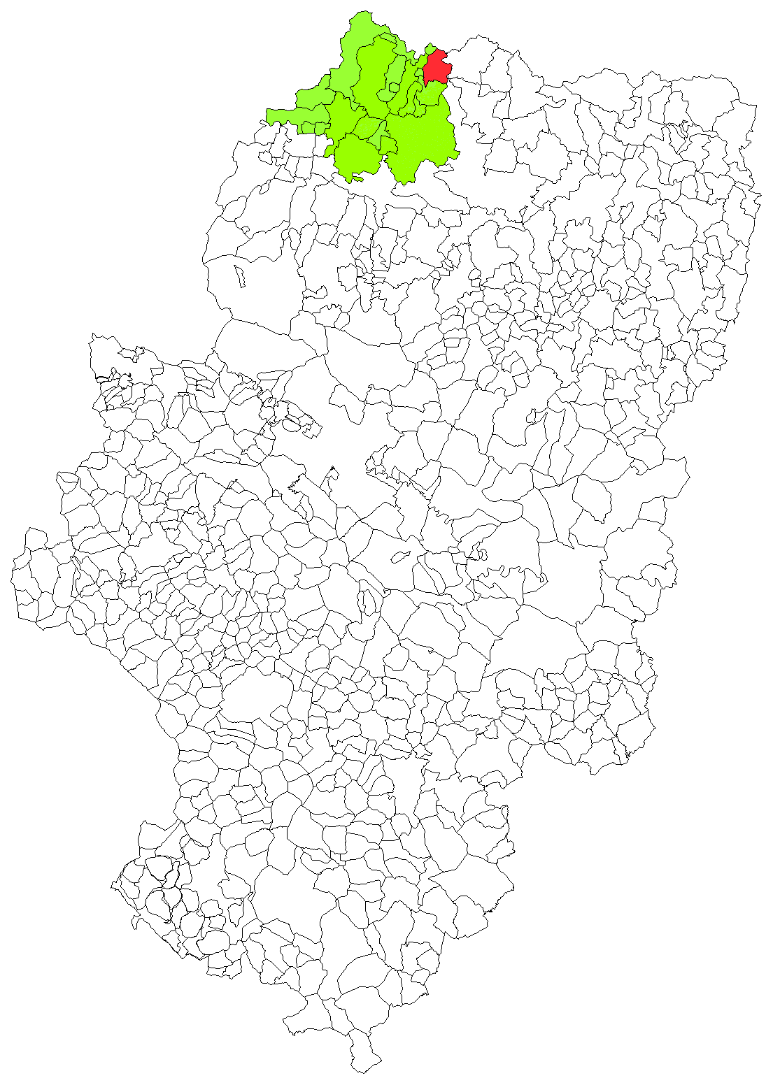 Extensión del Municipio de Canfranc dentro de la Comunidad Autónoma de Aragón