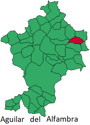 Mapa del municipio Aguilar del Alfambra dentro de la Comarca Comunidad de Teruel