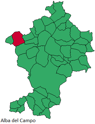 Mapa del municipio Alba del Campo dentro de la Comarca Comunidad de Teruel