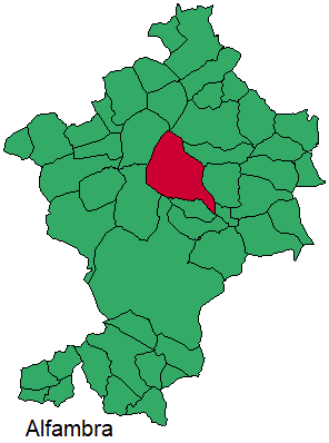 Mapa del municipio Alfambra dentro de la Comarca Comunidad de Teruel