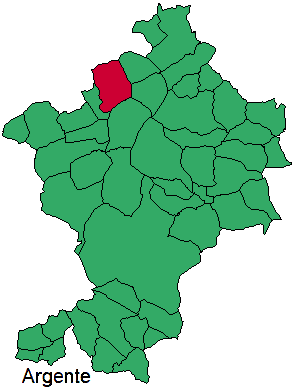 Mapa del municipio Argente dentro de la Comarca Comunidad de Teruel