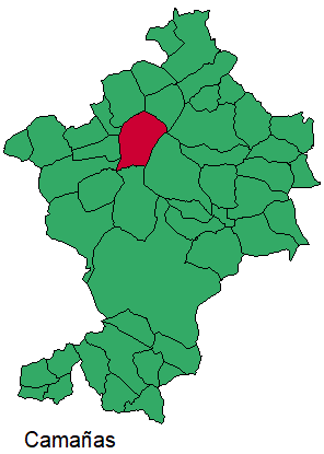 Mapa del municipio Camañas dentro de la Comarca Comunidad de Teruel