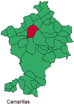 Mapa del municipio Camarillas dentro de la Comarca Comunidad de Teruel