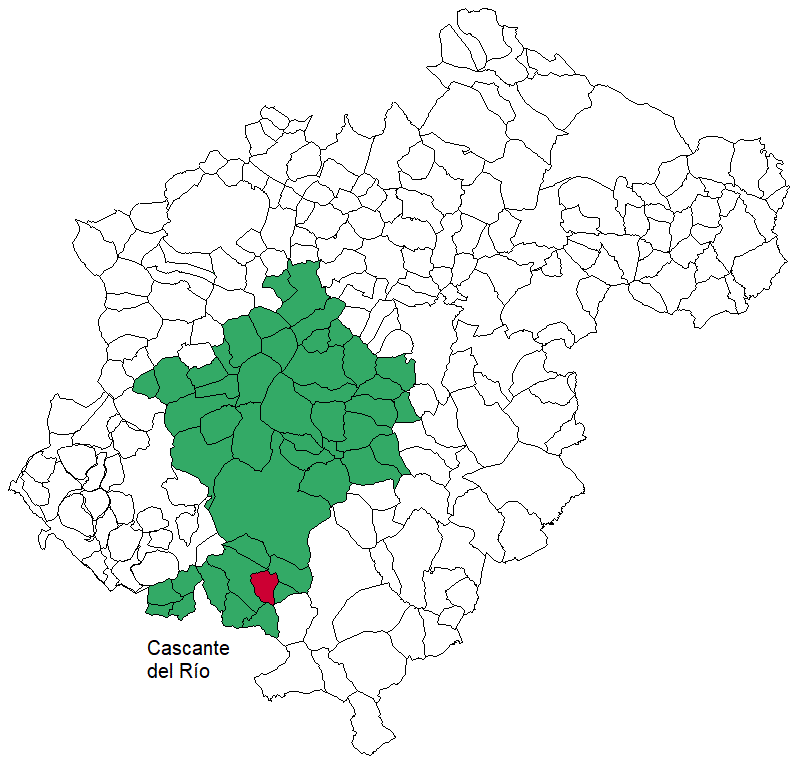 Mapa del municipio Cella dentro de la Comarca Comunidad de Teruel
