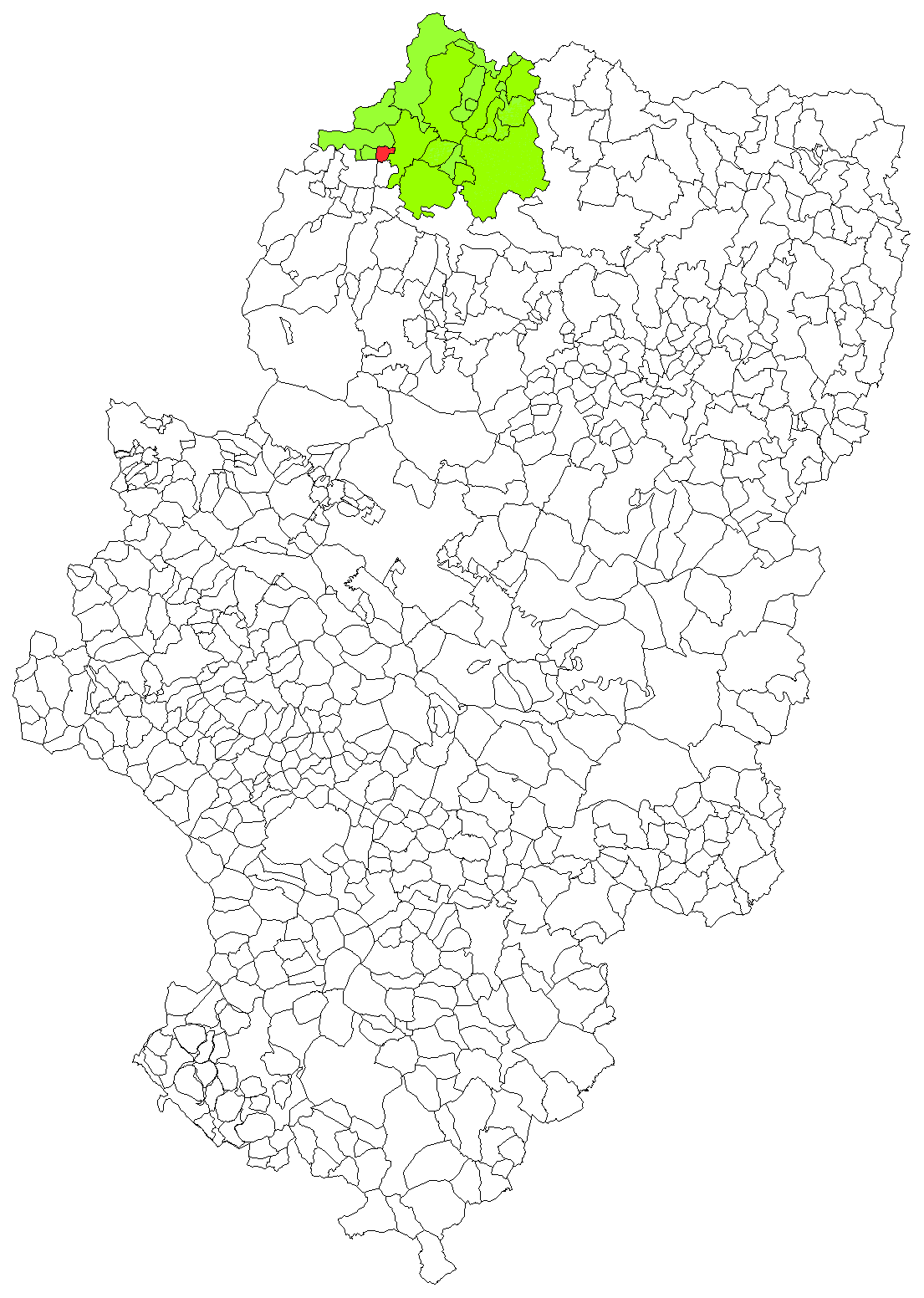 Extensión del Municipio de Mianos dentro de la Comunidad Autónoma de Aragón