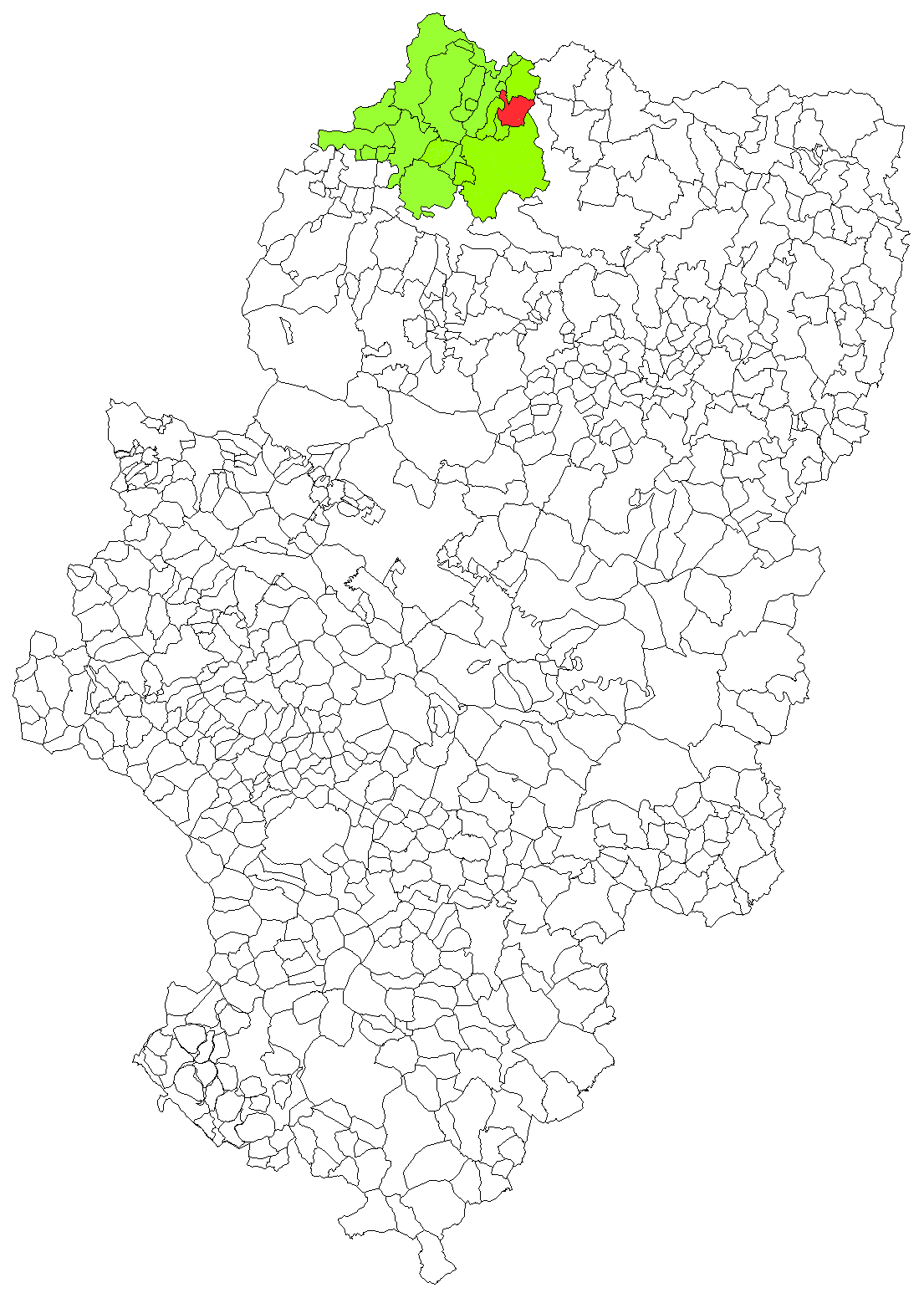 Extensión del Municipio de Villanua dentro de la Comunidad Autónoma de Aragón