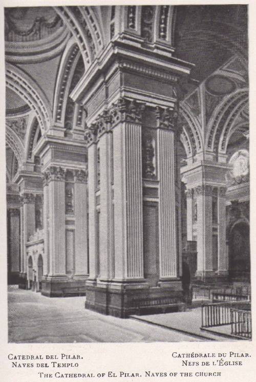 Zaragoza I. El arte en España 1938. Catedral del Pilar. Naves del Templo.