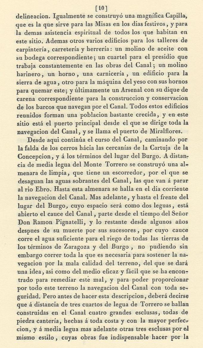 Página 10. Canal Imperial de Aragón. Memoria histórica. Noticia sobre las utilidades que produce, y explicación de que contiene