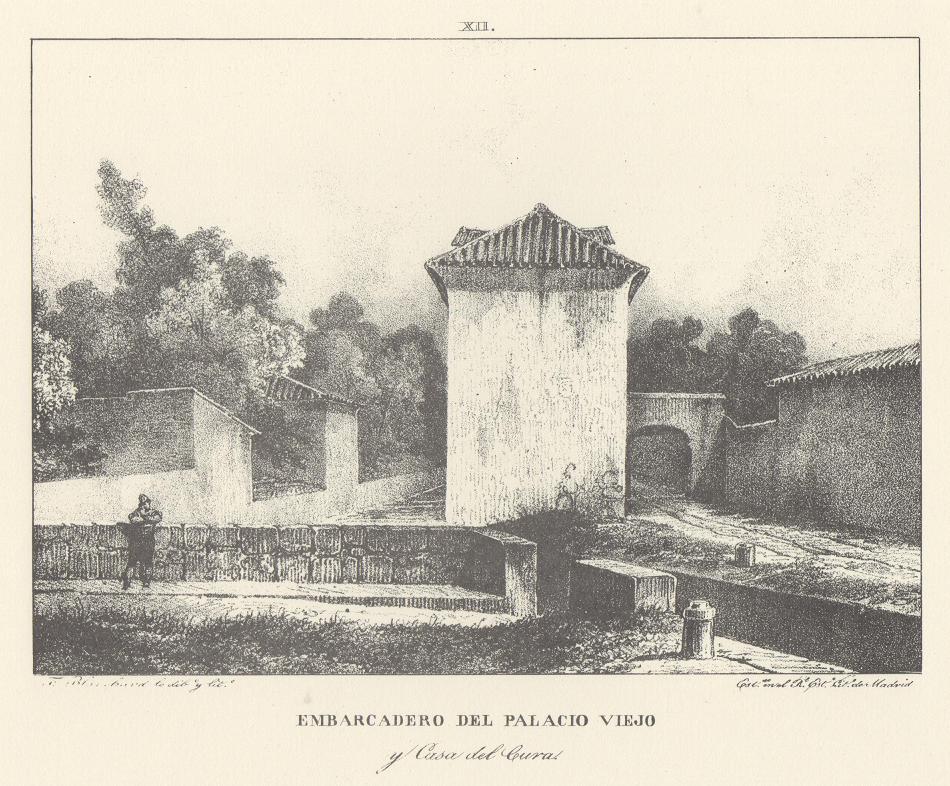 Lámina XII. Canal Imperial de Aragón. Embarcadero del palacio viejo. Memoria histórica.