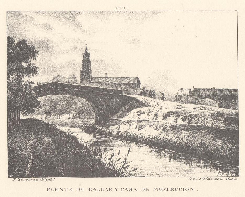 Lámina XVII. Canal Imperial de Aragón. Puente de Gallar y casa de protección. Memoria histórica.