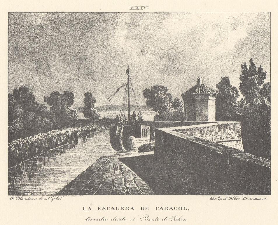 Lámina XXIV. Canal Imperial de Aragón. La escalera de Caracol. Memoria histórica.