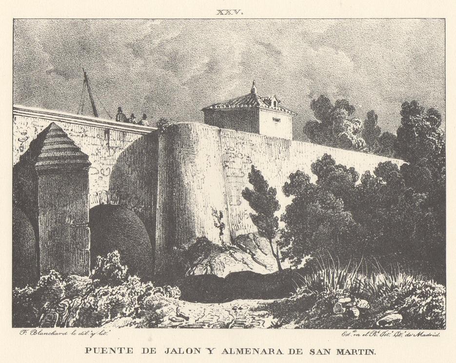 Lámina XXV. Canal Imperial de Aragón. Puente de Jalón y almenara de San Martín. Memoria histórica.