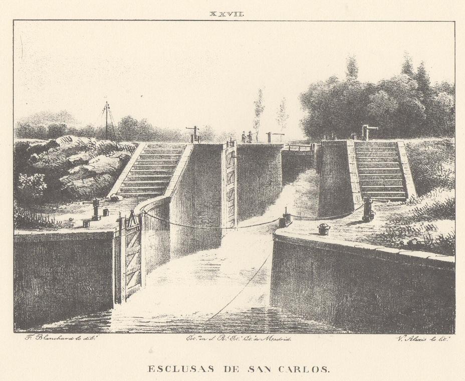 Lámina XXVII. Canal Imperial de Aragón. Esclusas de San Carlos. Memoria histórica.
