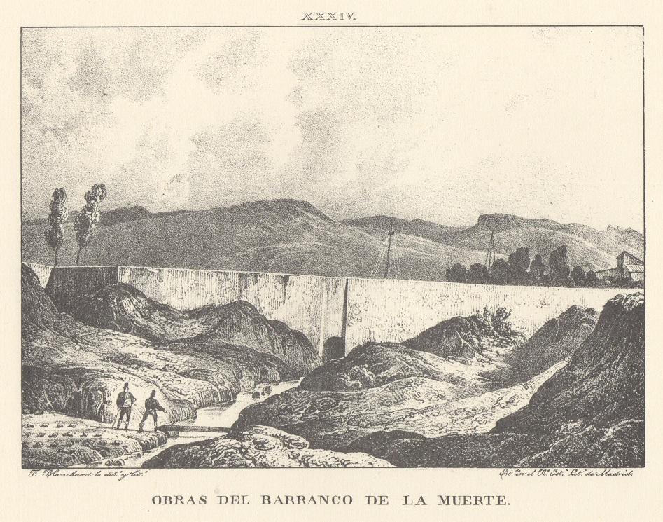 Lámina XXXIV. Canal Imperial de Aragón. Obras del barranco de la muerte. Memoria histórica.