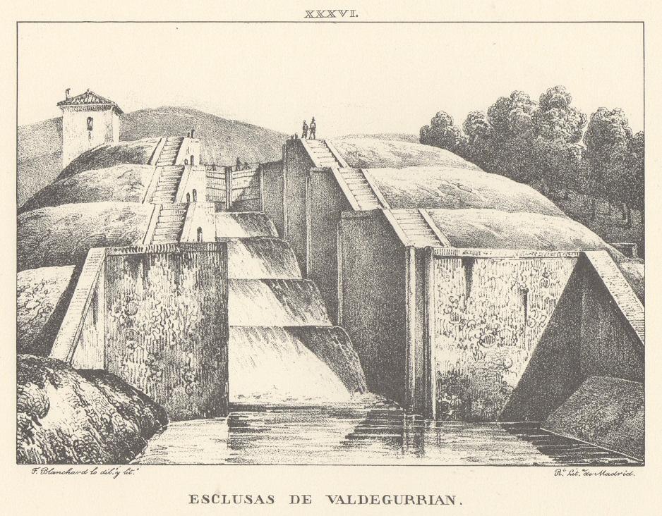 Lámina XXXVI. Canal Imperial de Aragón. Esclusas de Valdegurriana. Memoria histórica.