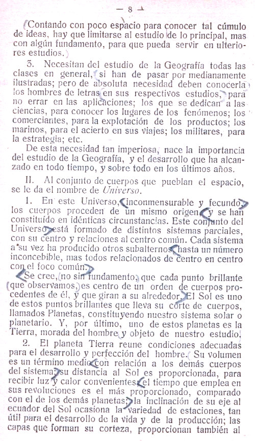 Geografía General y de Europa. Blas Valero y Castell. Página 8.