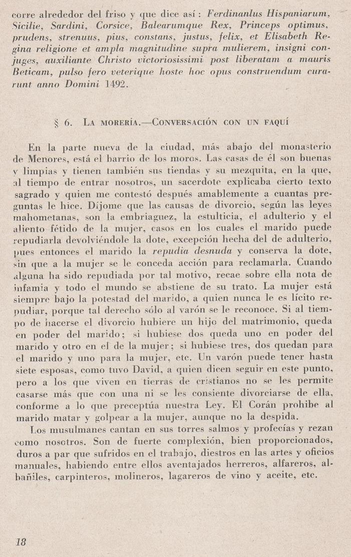 Página 18. La visita de Jerónimo Münzer a Zaragoza en el año 1495. Publicaciones de -La Cadiera XV-. Librería General Zaragoza 1949.